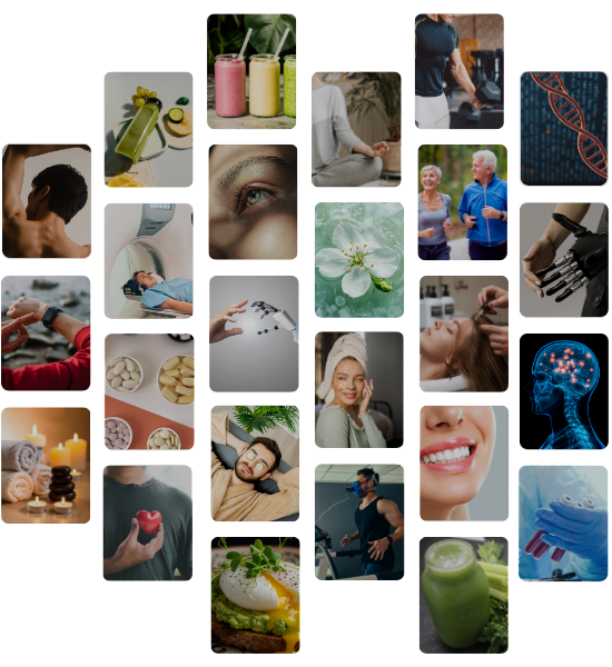 Wellness and longevity collage